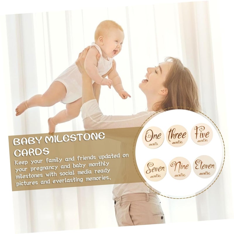 High Contrast Baby Milestone Cards 6pcs Double Sided Birth Month Photo Prop Kit - Image 4